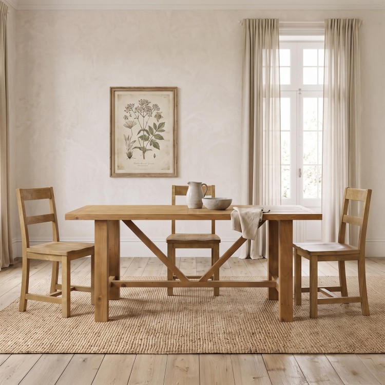 Eettafel in natuurlijk massief grenenhout 180 cm - Richwood
