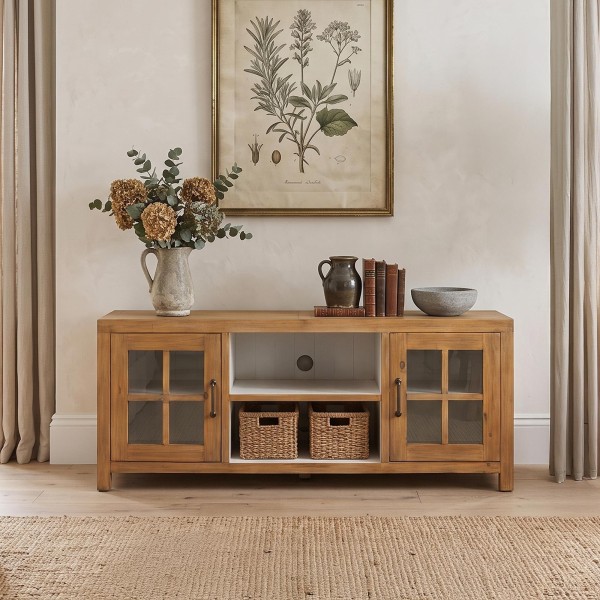 Tv-meubel in natuurlijk massief grenenhout 160 cm - Ashford