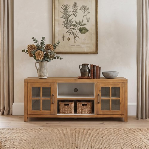 Tv-meubel in natuurlijk massief grenenhout 160 cm - Ashford