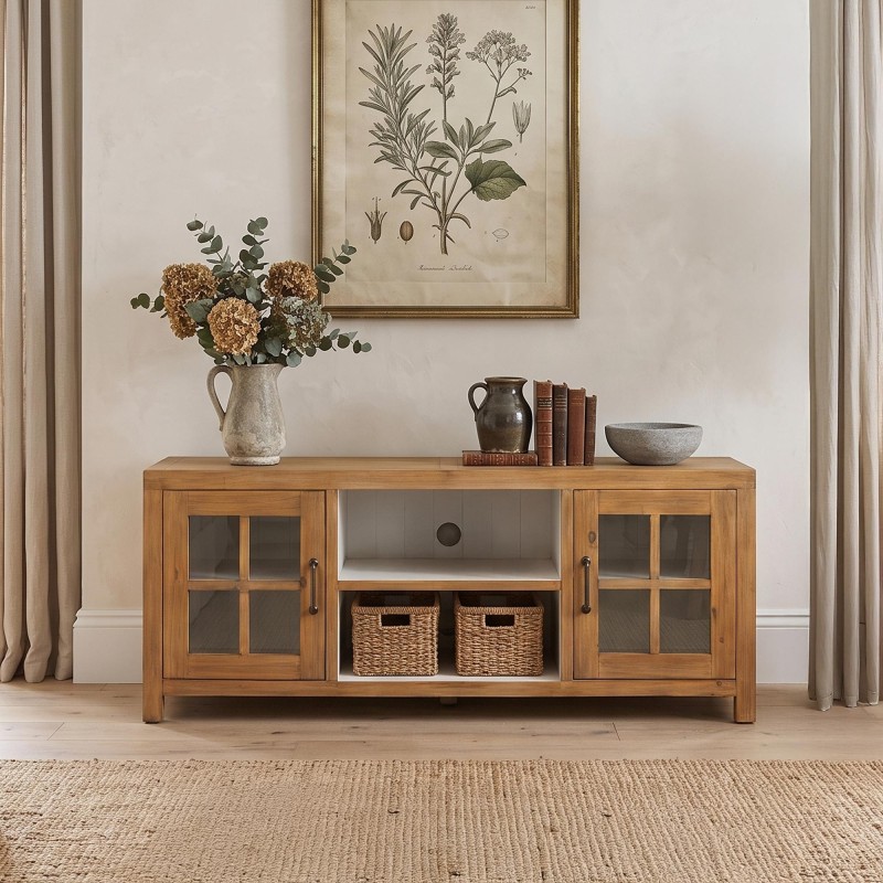 Tv-meubel in natuurlijk massief grenenhout 160 cm - Ashford