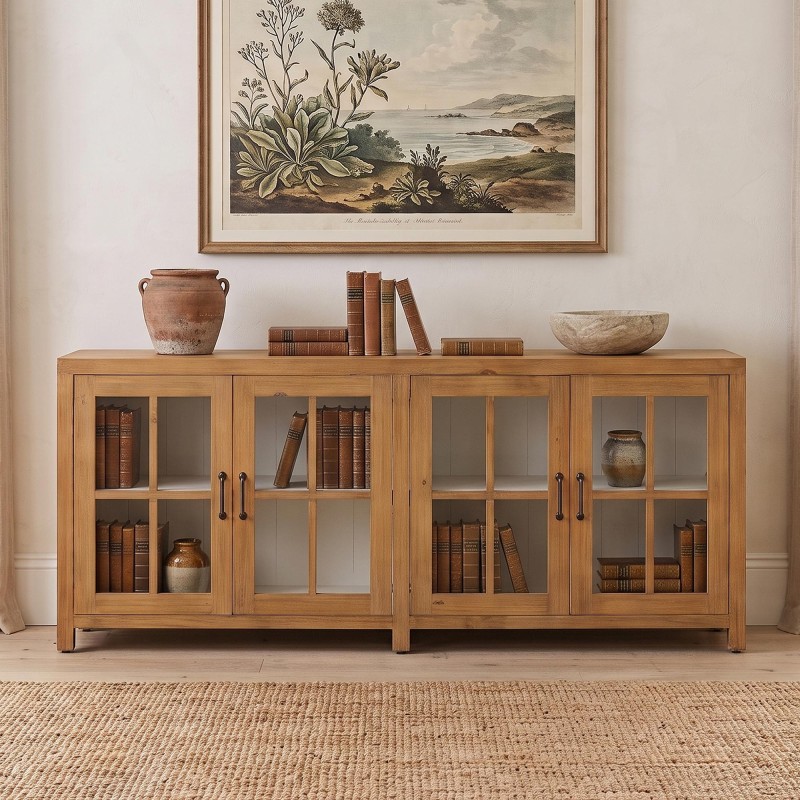 Dressoir in natuurlijk massief grenenhout 210 cm - Ashford