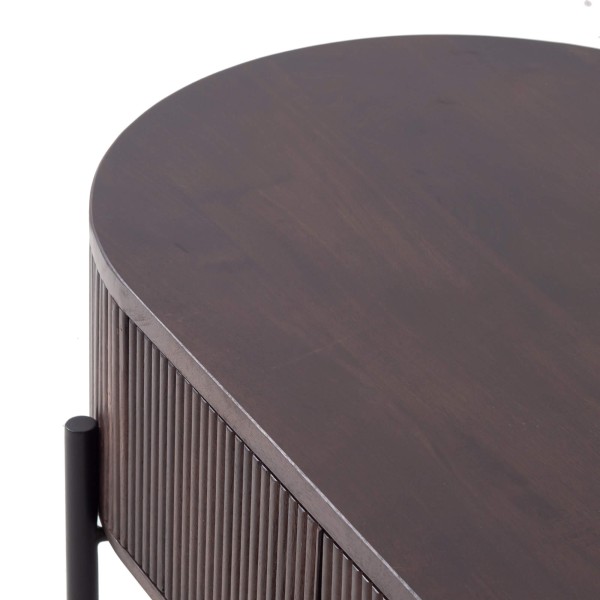 Moderne salontafel van bruin massief hout - Sohana