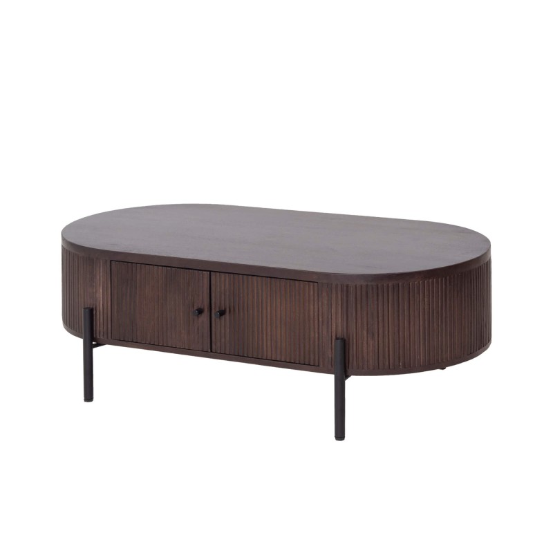 Moderne salontafel van bruin massief hout - Sohana