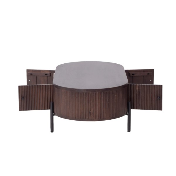 Moderne salontafel van bruin massief hout - Sohana