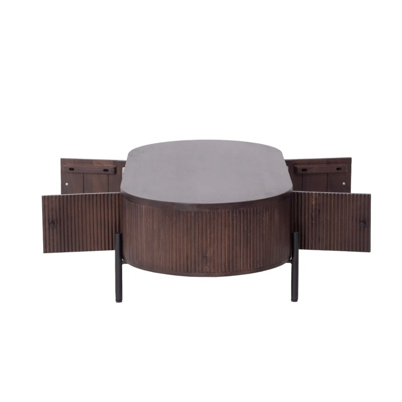 Moderne salontafel van bruin massief hout - Sohana