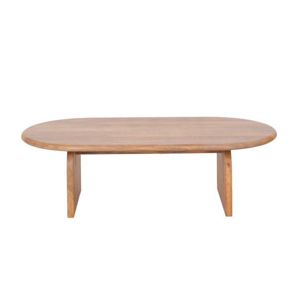Moderne ovale salontafel van massief hout 140 cm - Enoa