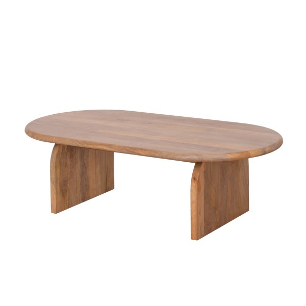 Moderne ovale salontafel van massief hout 140 cm - Enoa
