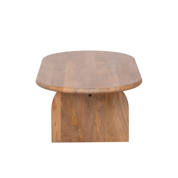 Moderne ovale salontafel van massief hout 140 cm - Enoa
