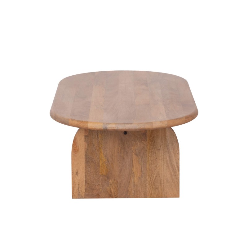 Moderne ovale salontafel van massief hout 140 cm - Enoa
