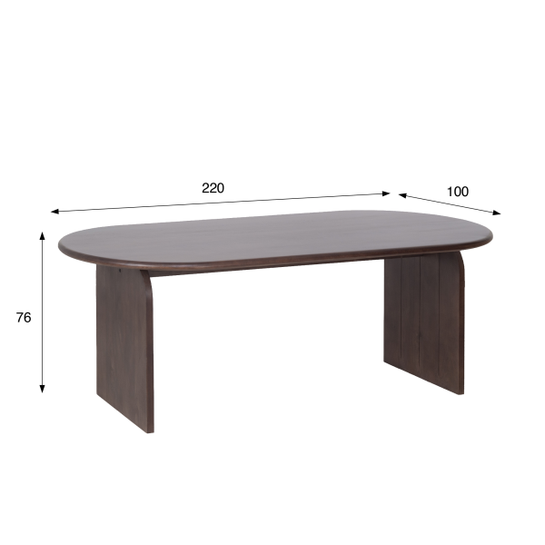 Moderne ovale eettafel van massief hout 220 cm - Enoa