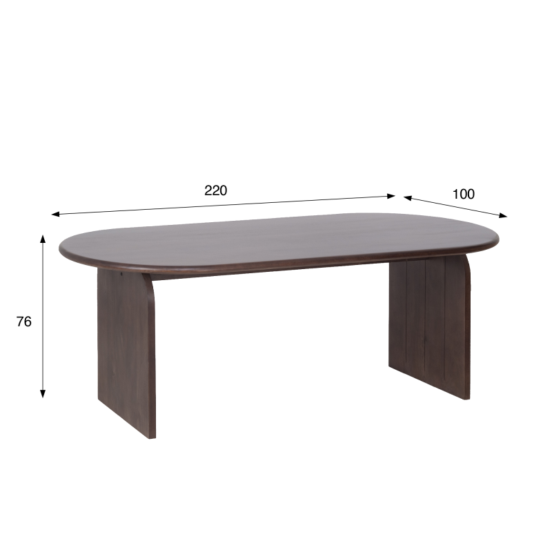 Moderne ovale eettafel van massief hout 220 cm - Enoa