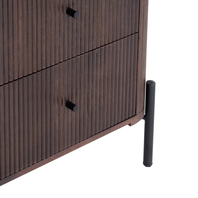 Moderne kast van bruin massief hout - Sohana