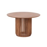 Ronde eettafel van naturel massief hout 120 cm - Kumo