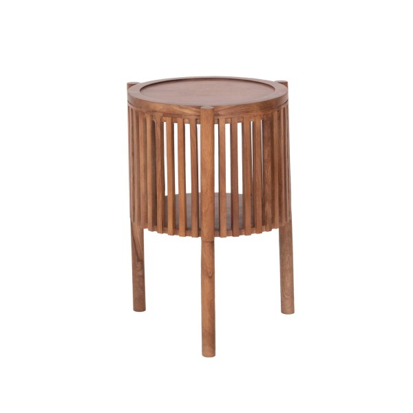 Ronde bijzettafel van naturel massief hout - Kumo