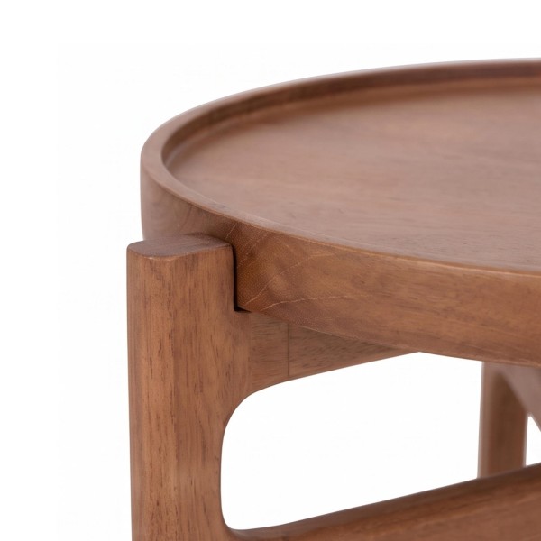 Set van 2 ronde nesttafels van massief hout - Alto