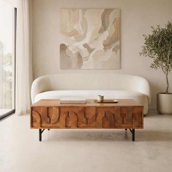 Salontafel in massief mangohout – Flow