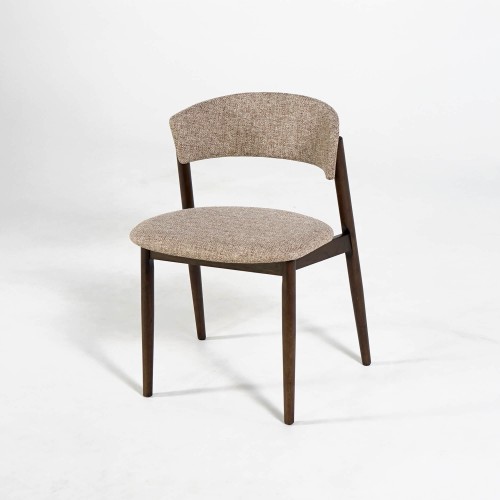 Eetkamerstoel in espressokleurige stof – Revere