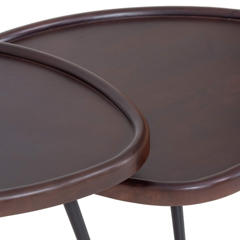 Set van 2 vintage nesttafels van massief hout - Holmen
