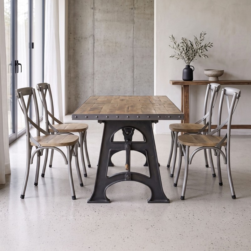 Bistro stoel hout en metaal