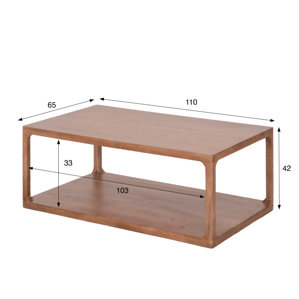 Salontafel van naturel massief hout - Elven