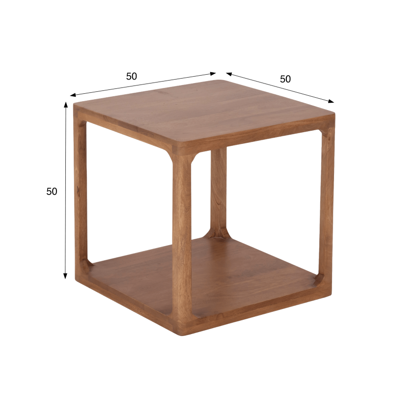 Bijzettafel van naturel massief hout - Elven