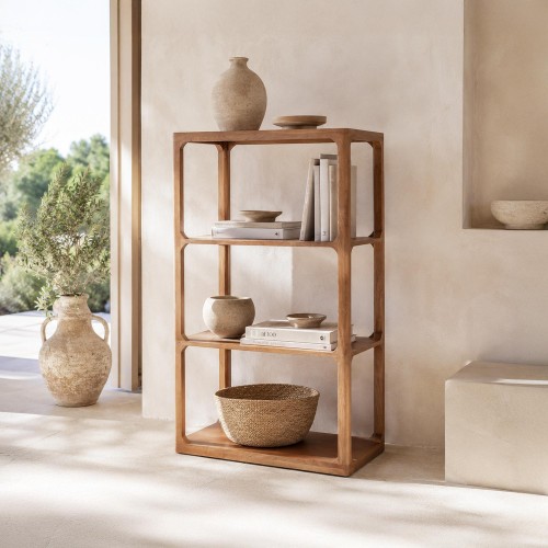 Boekenkast van naturel massief hout 70 cm - Elven