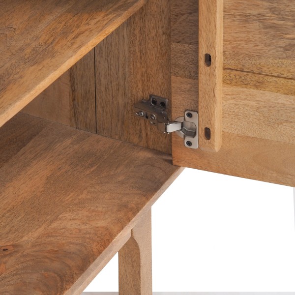 Dressoir van naturel massief hout 100 cm - Ivar