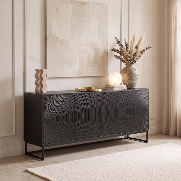 Modern design dressoir van zwart massief hout 170 cm - Radian