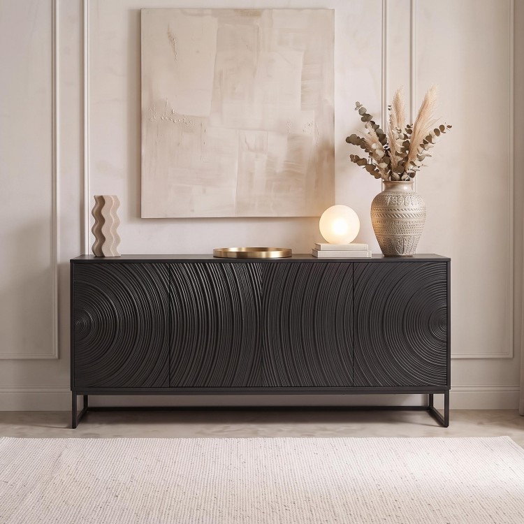 Modern design dressoir van zwart massief hout 170 cm - Radian
