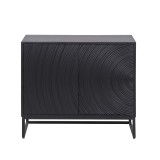 Modern design dressoir van zwart massief mangohout - 85 cm - Radian