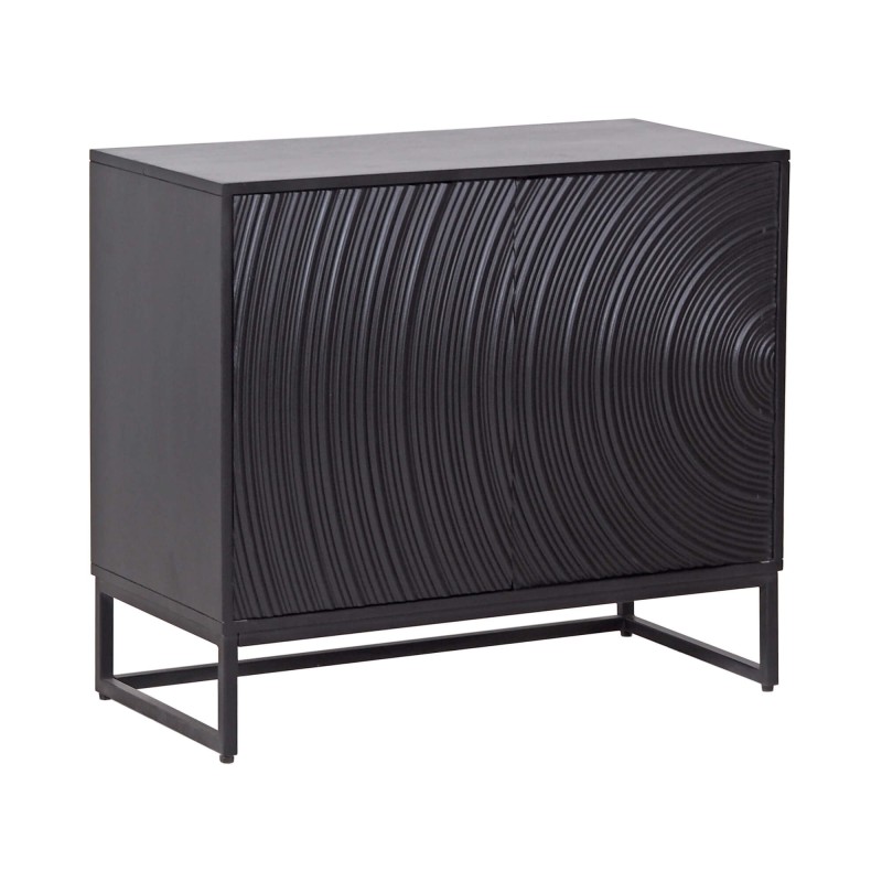 Modern design dressoir van zwart massief mangohout - 85 cm - Radian