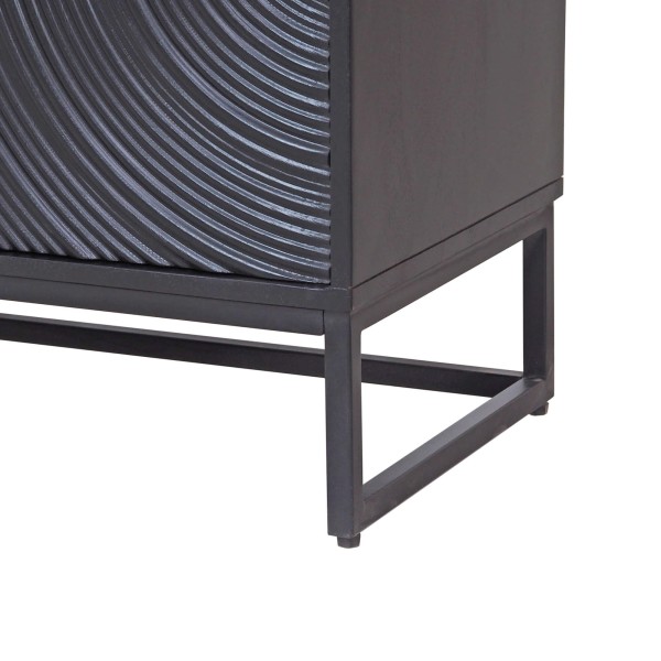 Modern design dressoir van zwart massief mangohout - 85 cm - Radian