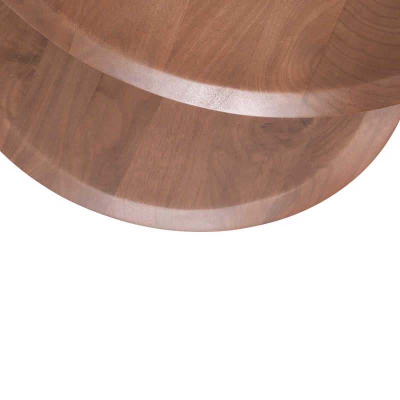 Set van 2 ronde nesttafels van massief hout - Noma