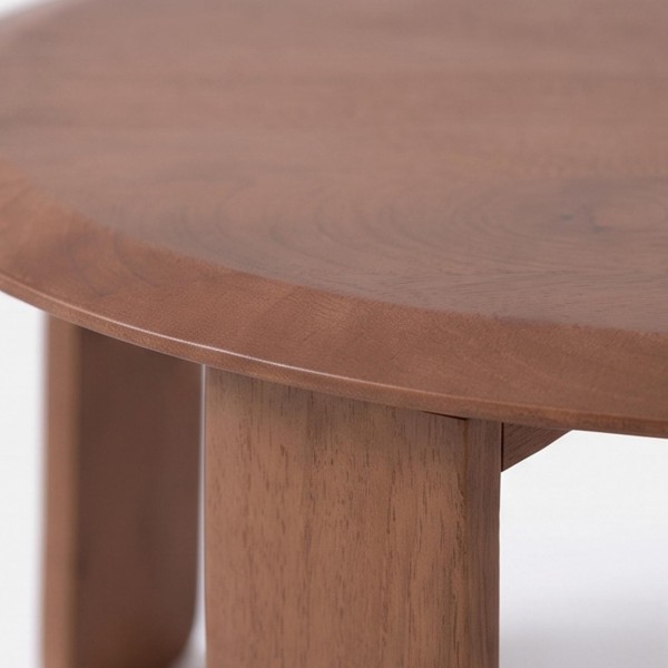 Set van 2 ronde nesttafels van massief hout - Noma