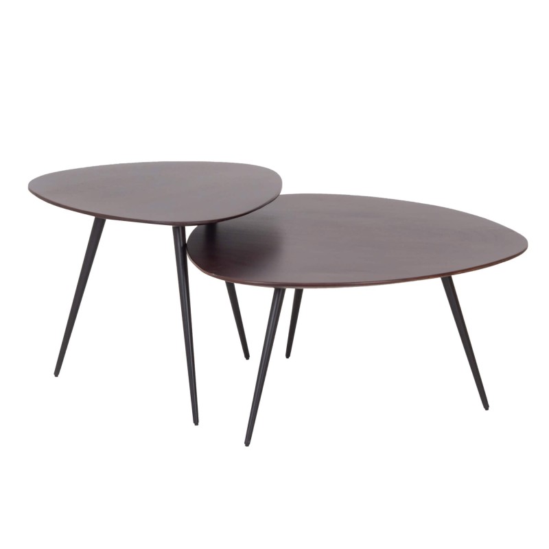 Set van 2 vintage nesttafels van massief hout - Aster