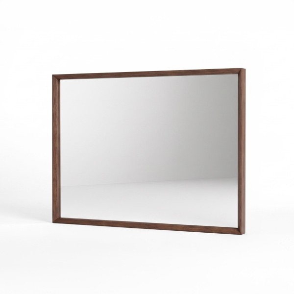 Badkamerspiegel met massief houten frame 90 x 70 cm