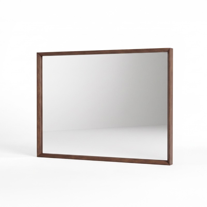 Badkamerspiegel met massief houten frame 90 x 70 cm