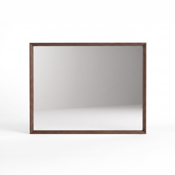 Badkamerspiegel met massief houten frame 90 x 70 cm