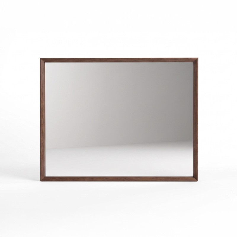 Badkamerspiegel met massief houten frame 90 x 70 cm