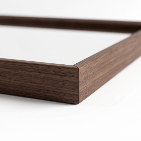 Badkamerspiegel met massief houten frame 90 x 70 cm