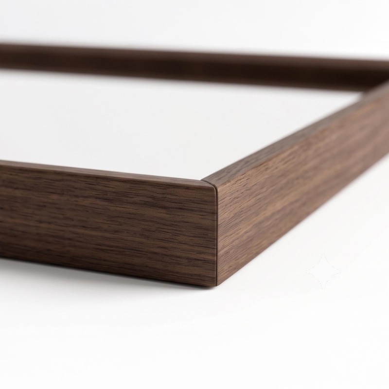Badkamerspiegel met massief houten frame 90 x 70 cm