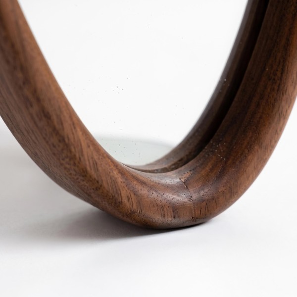 Design organische wandspiegel met massief houten frame 56 x 165 cm