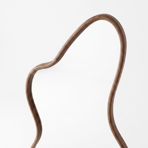 Design organische wandspiegel met massief houten frame 80 x 160 cm