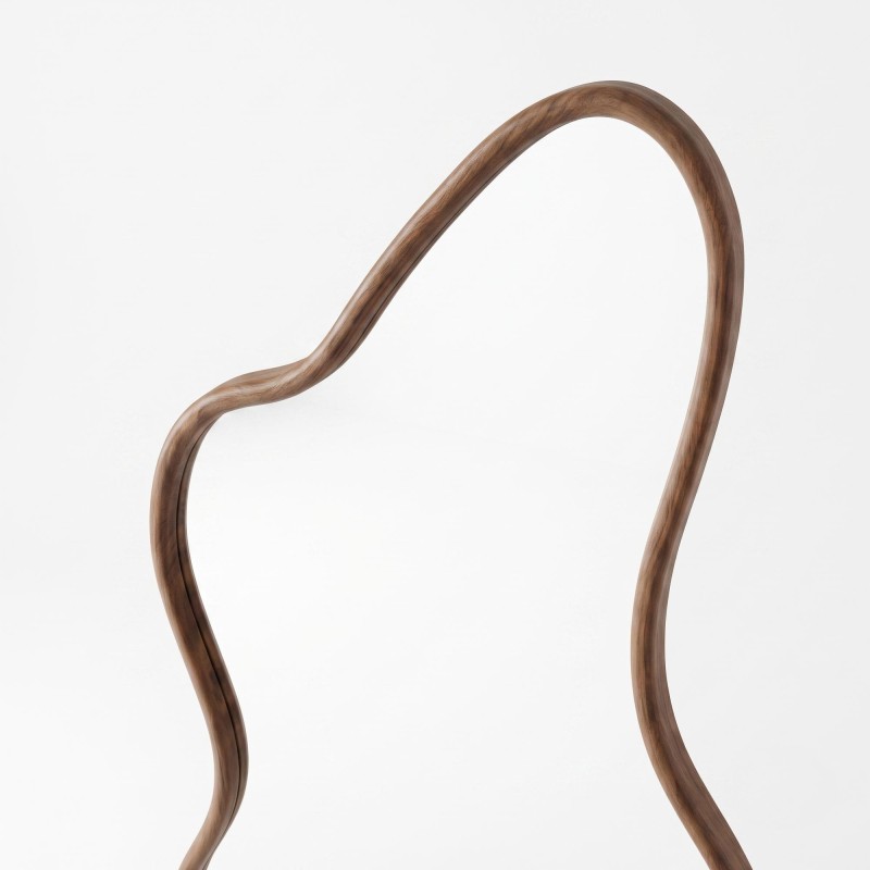 Design organische wandspiegel met massief houten frame 80 x 160 cm