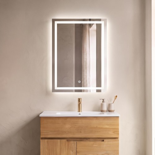 Badkamerspiegel met LED-verlichting 60 x 80 cm