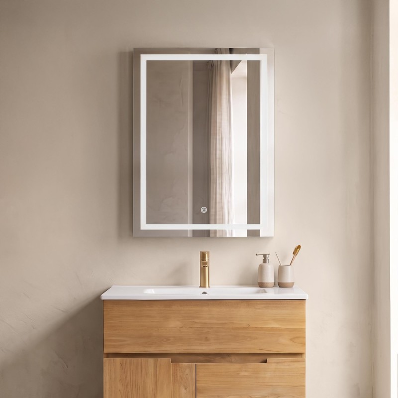 Badkamerspiegel met LED-verlichting 60 x 80 cm