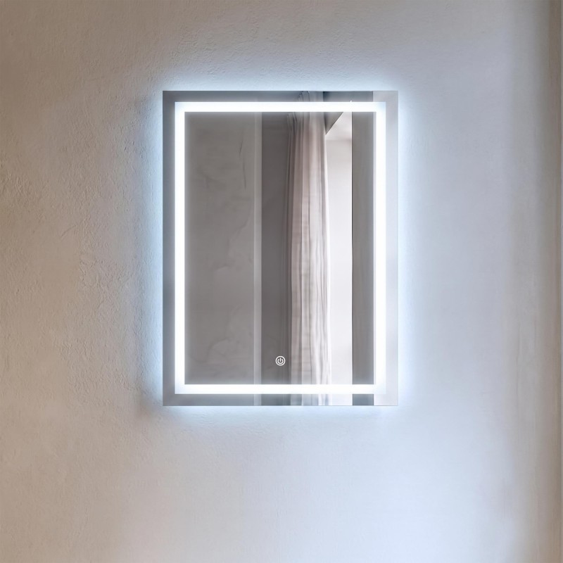 Badkamerspiegel met LED-verlichting 60 x 80 cm
