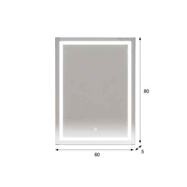 Badkamerspiegel met LED-verlichting 60 x 80 cm
