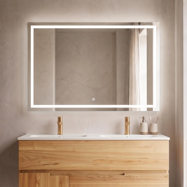 Grote badkamerspiegel met LED-verlichting 120 x 80 cm