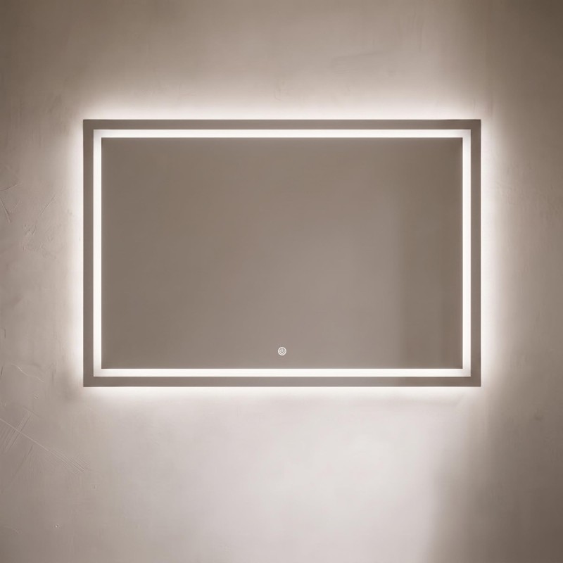 Grote badkamerspiegel met LED-verlichting 120 x 80 cm